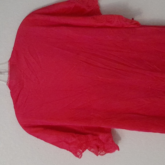 Vintage Vandemere Bright Pink Lace Trimmed One Button Gown - Picture 8 of 11